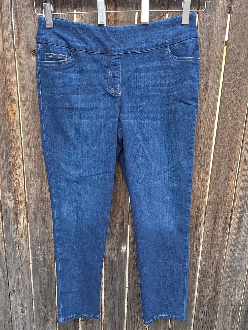 Alfred Dunner Dark Blue Pull-On Stretch Jeans Size 12